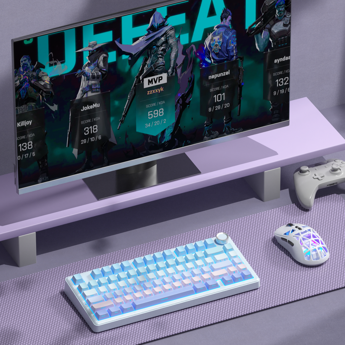 Solakaka A75 3-Mode RGB Mechanical Keyboard, Blue-Purple V1300-A75-BLUE-PURPLE