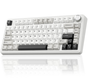 Solakaka A75 3-Mode RGB Mechanical Keyboard,White-Gray V1300-A75-WHITE-GRAY