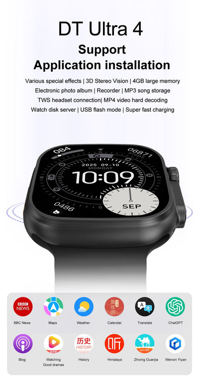 DT Ultra 4 Smart Watch Full Touch Screen Fitness Tracker for Men Women, Orange V1300-DT-ULTRA4