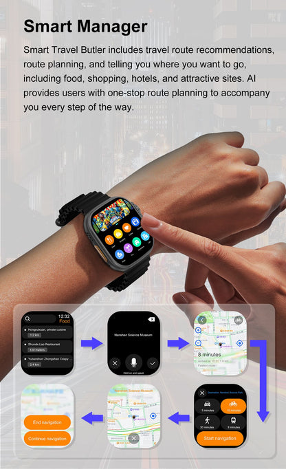 DT Ultra 4 Smart Watch Full Touch Screen Fitness Tracker for Men Women, Orange V1300-DT-ULTRA4