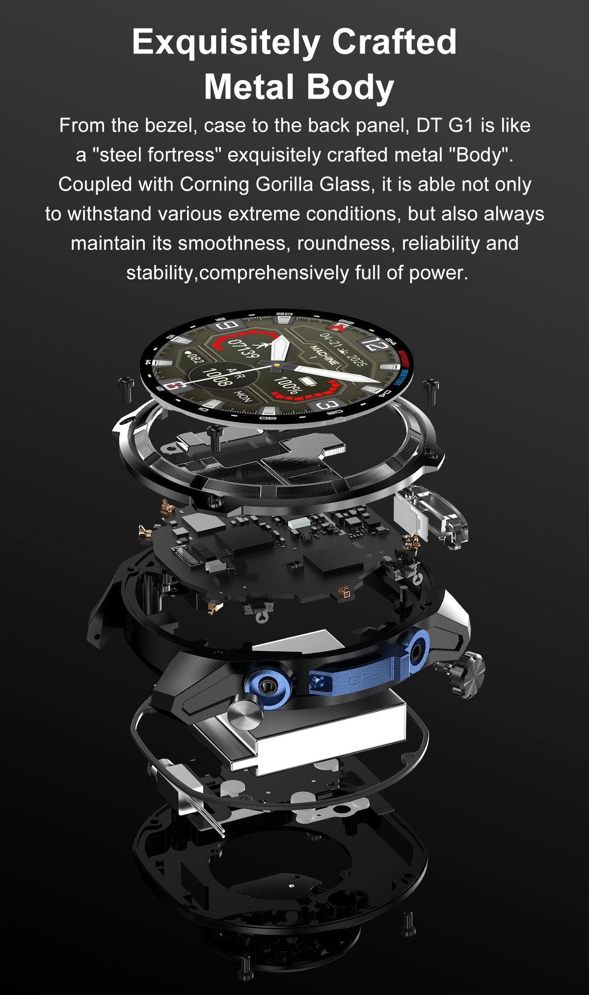 DTG1 GPS Smart Watch, AMOLED Touchscreen, 860mAh Battery, 3ATM Waterproof, Bluetooth Call,Orange V1300-DTG1-ORANGE