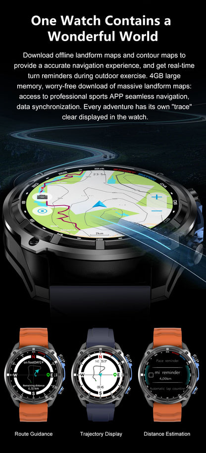 DTG1 GPS Smart Watch, AMOLED Touchscreen, 860mAh Battery, 3ATM Waterproof, Bluetooth Call,Orange V1300-DTG1-ORANGE