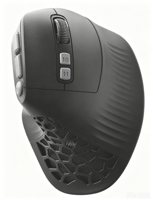 Solakaka E9PRO Tri-Mode Vertical Ergonomic MMO Gaming Mouse, 10 Programmable Side Buttons, RGB Backlit V1300-E9PRO-BLACK-GRAY