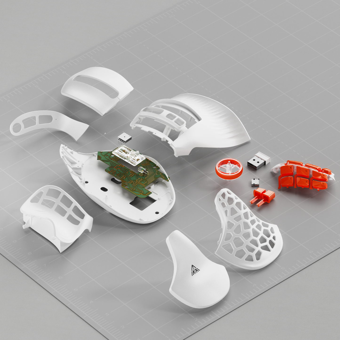 Solakaka E9PRO Tri-Mode Vertical Ergonomic MMO Gaming Mouse, 10 Programmable Side Buttons, RGB Backlit V1300-E9PRO-WHITE-ORANGE