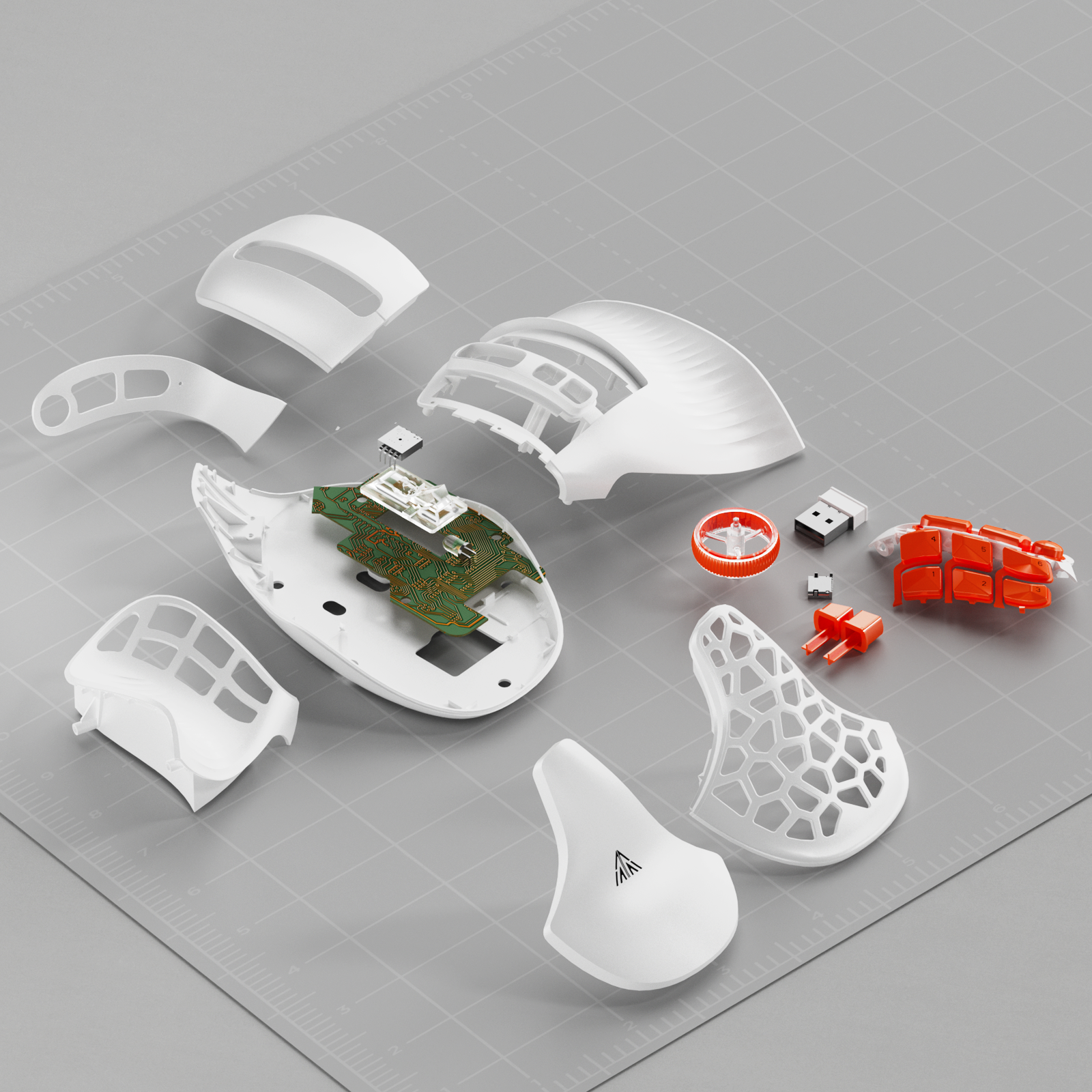 Solakaka E9PRO Tri-Mode Vertical Ergonomic MMO Gaming Mouse, 10 Programmable Side Buttons, RGB Backlit V1300-E9PRO-WHITE-ORANGE