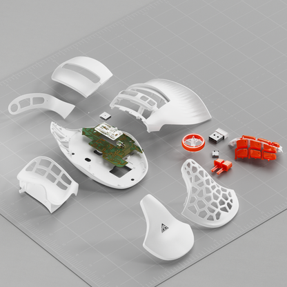 Solakaka E9PRO Tri-Mode Vertical Ergonomic MMO Gaming Mouse, 10 Programmable Side Buttons, RGB Backlit V1300-E9PRO-WHITE-ORANGE