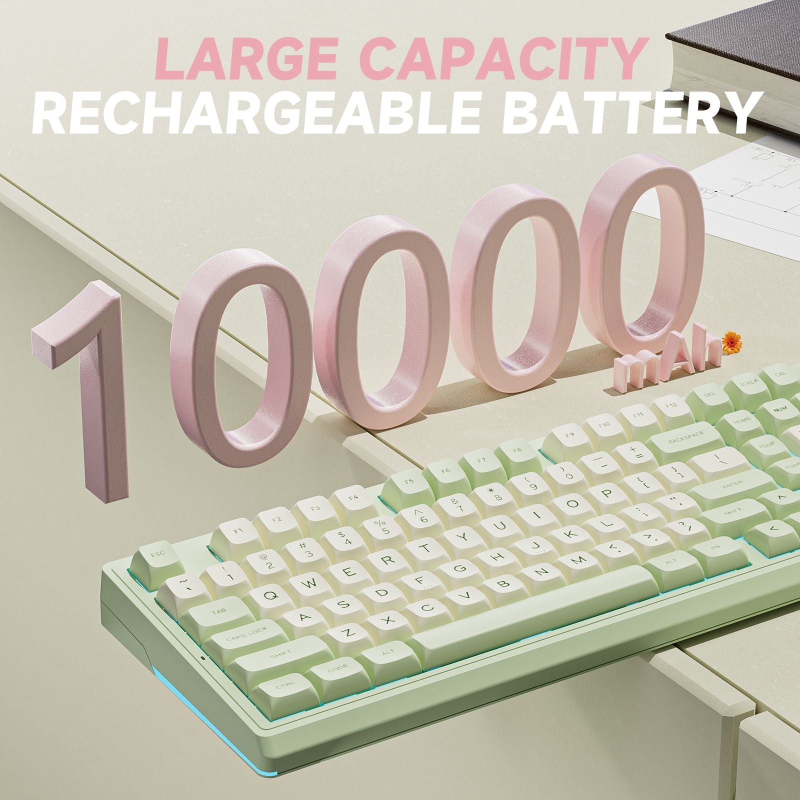 Solakaka Ki99pro 3-Mode RGB Mechanical Keyboard, Avocado-Green V1300-KI99PRO-AVOCADO-GREEN