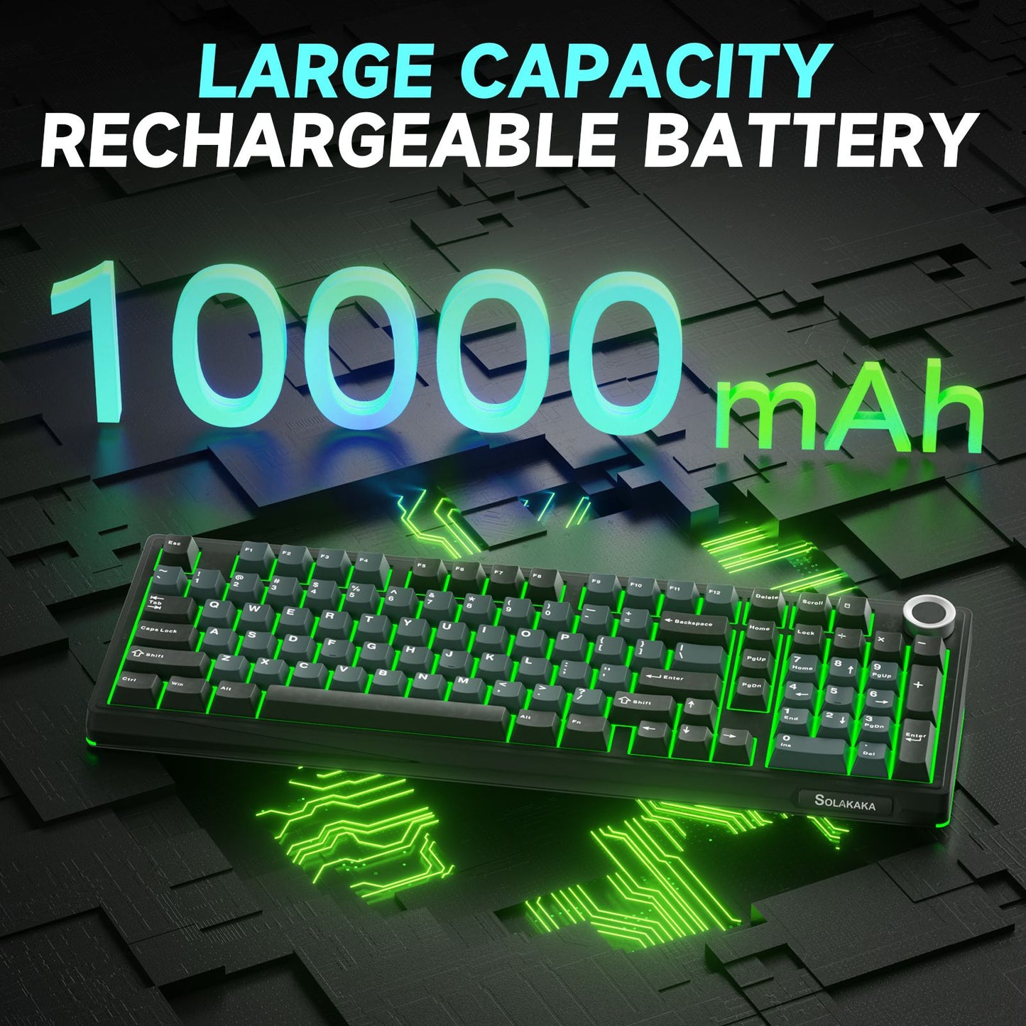 Solakaka Ki99pro 3-Mode RGB Mechanical Keyboard, Gray-Blue V1300-KI99PRO-GRA-BLUE