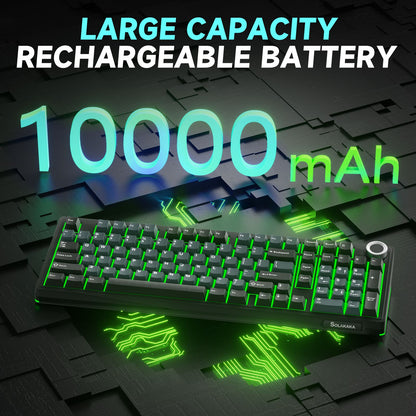Solakaka Ki99pro 3-Mode RGB Mechanical Keyboard, Gray-Blue V1300-KI99PRO-GRA-BLUE