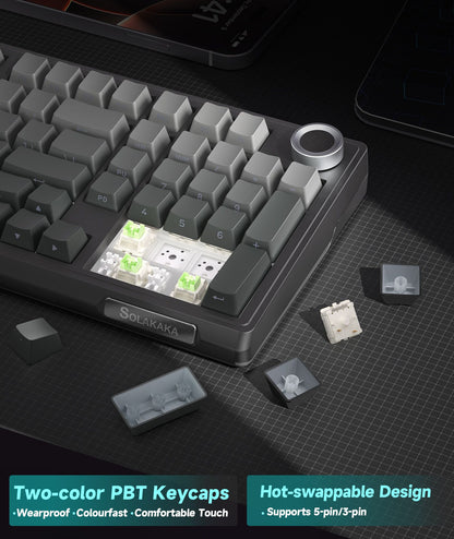 Solakaka Ki99pro 3-Mode RGB Mechanical Keyboard, Gradient-Gray V1300-KI99PRO-GRADIENT-GRAY