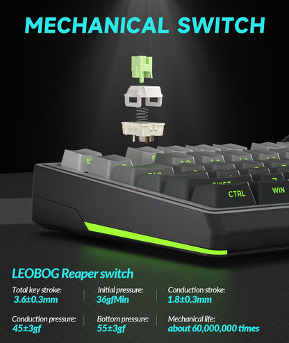 Solakaka Ki99pro 3-Mode RGB Mechanical Keyboard, Gradient-Gray V1300-KI99PRO-GRADIENT-GRAY