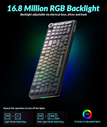 Solakaka Ki99pro 3-Mode RGB Mechanical Keyboard, Gradient-Gray V1300-KI99PRO-GRADIENT-GRAY