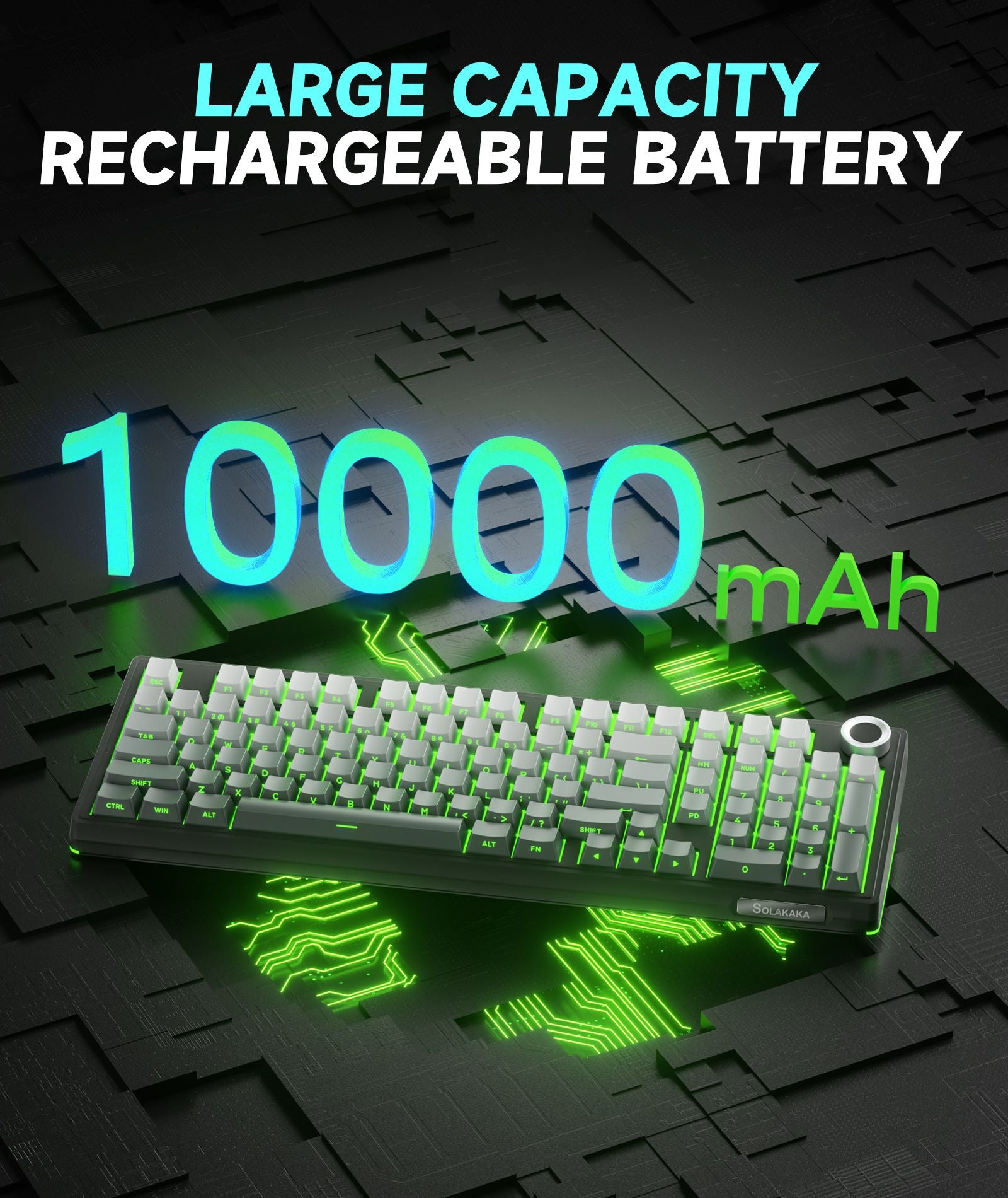 Solakaka Ki99pro 3-Mode RGB Mechanical Keyboard, Gradient-Gray V1300-KI99PRO-GRADIENT-GRAY