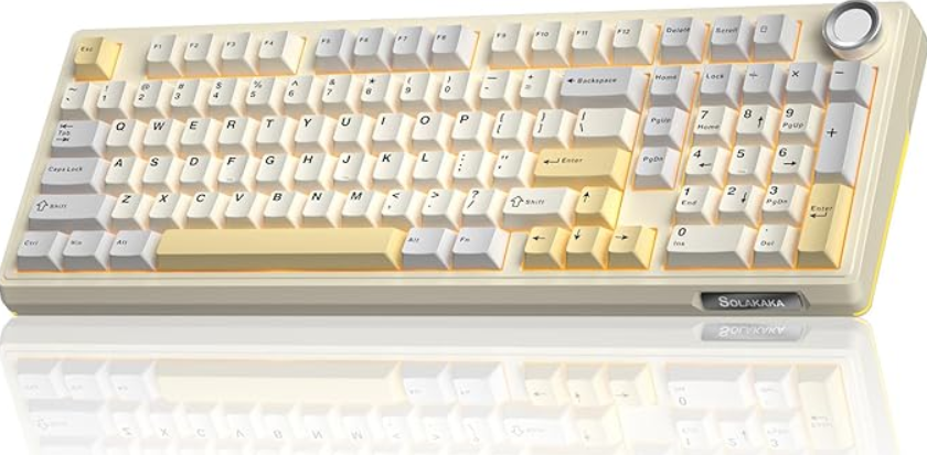 Solakaka Ki99pro 3-Mode RGB Mechanical Keyboard, Orange-White V1300-KI99PRO-ORANGE-WHITE