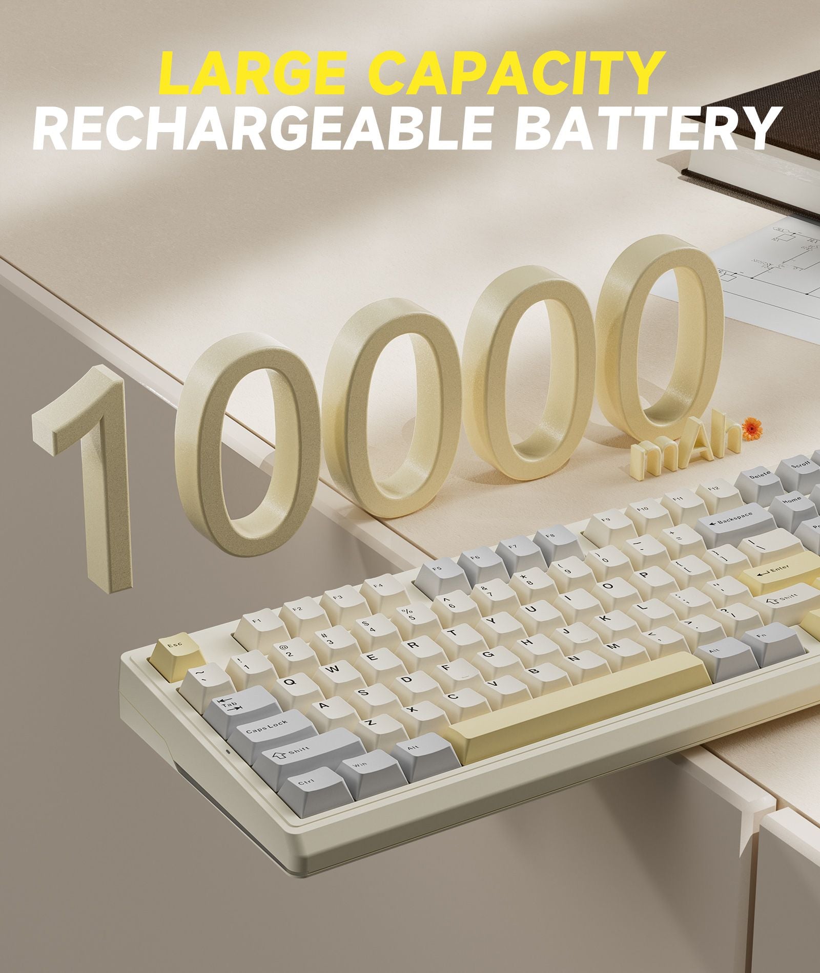 Solakaka Ki99pro 3-Mode RGB Mechanical Keyboard, Orange-White V1300-KI99PRO-ORANGE-WHITE