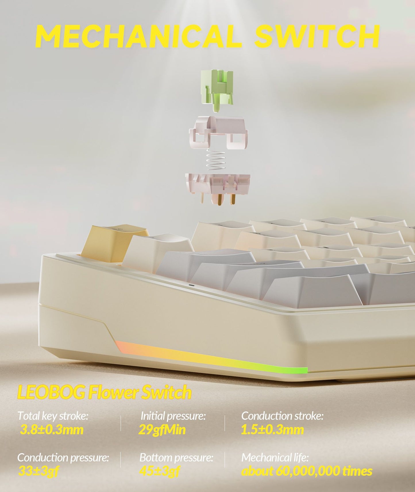 Solakaka Ki99pro 3-Mode RGB Mechanical Keyboard, Orange-White V1300-KI99PRO-ORANGE-WHITE