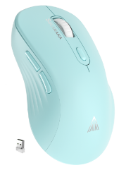 SM69 Dual Mode Wireless Gaming Mouse, Rechargeable RGB Ergonomic Mice with Adjustable DPI ,green V1300-SM66-GREEN