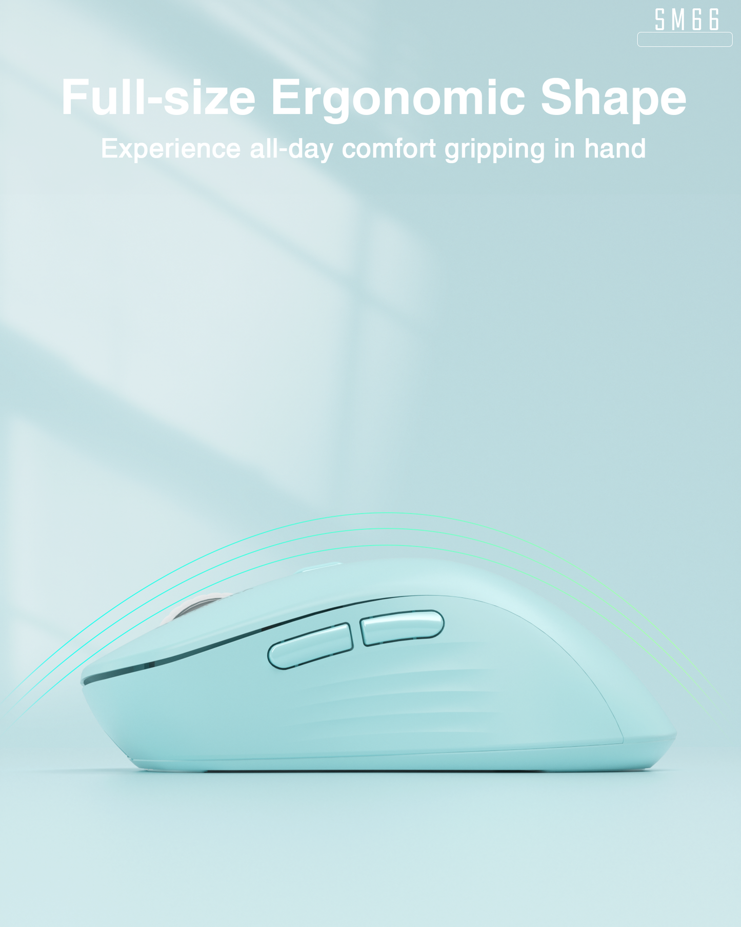 SM69 Dual Mode Wireless Gaming Mouse, Rechargeable RGB Ergonomic Mice with Adjustable DPI ,green V1300-SM66-GREEN