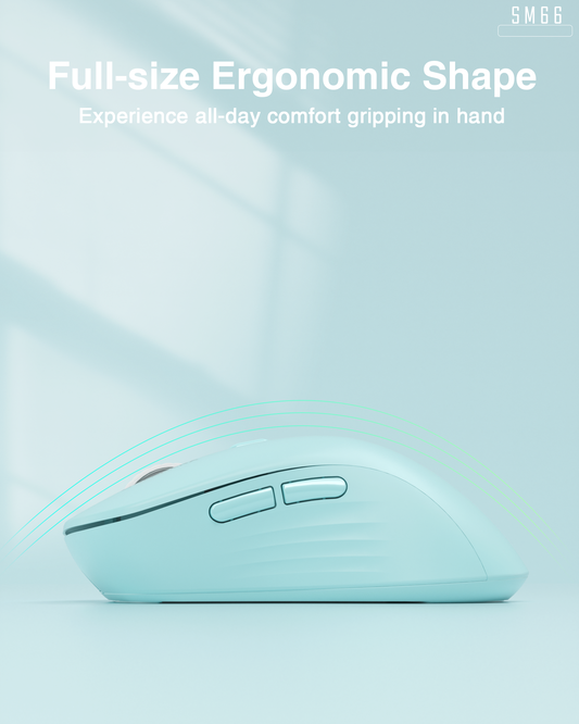 SM69 Dual Mode Wireless Gaming Mouse, Rechargeable RGB Ergonomic Mice with Adjustable DPI ,green V1300-SM66-GREEN