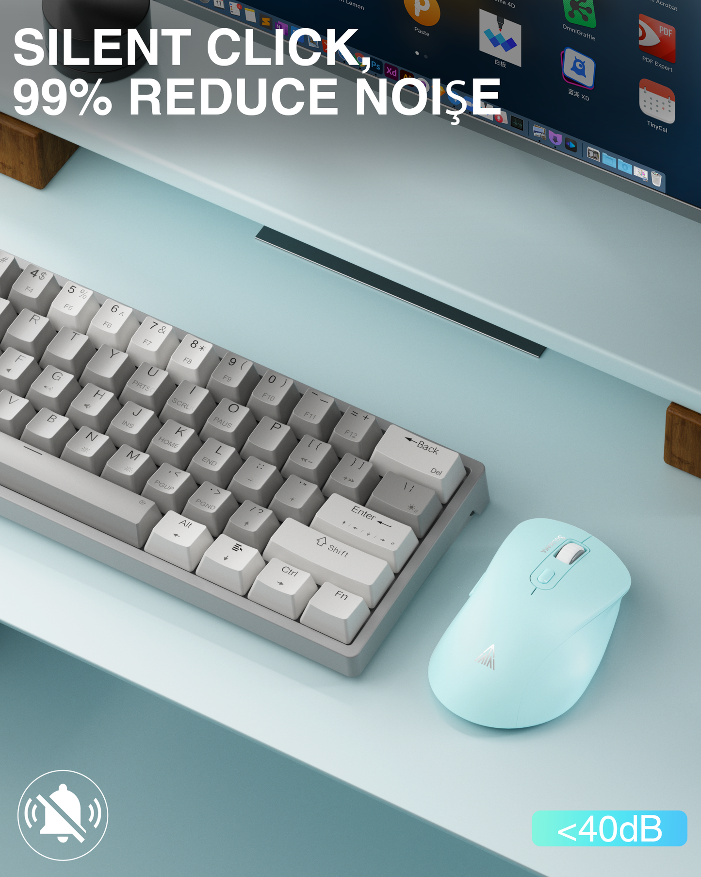 SM69 Dual Mode Wireless Gaming Mouse, Rechargeable RGB Ergonomic Mice with Adjustable DPI ,green V1300-SM66-GREEN