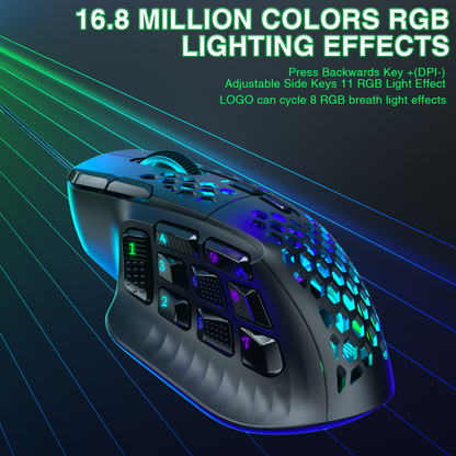 SOLAKAKA SM809 Wired MMO Gaming Mouse V1300-SM809