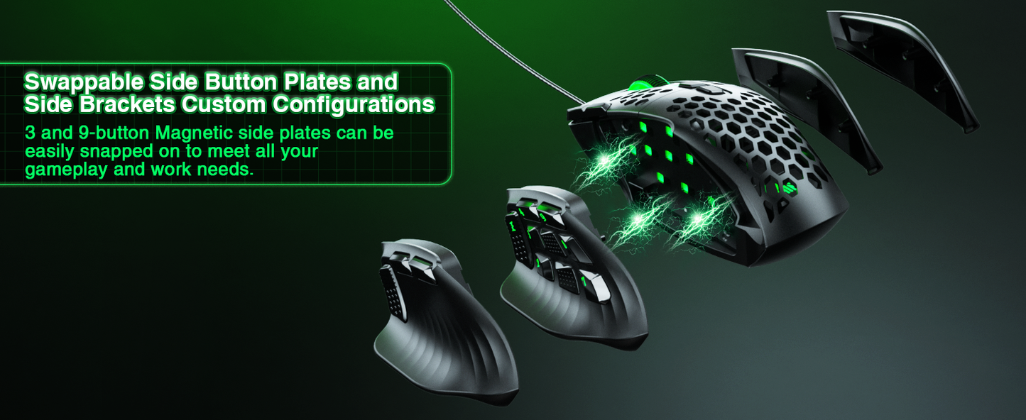 SOLAKAKA SM809 Wired MMO Gaming Mouse V1300-SM809