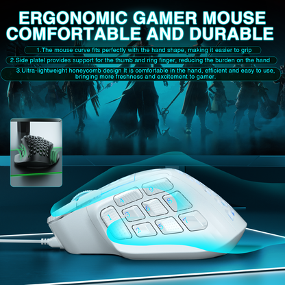 SOLAKAKA SM809 Pro Wireless Gaming Mouse, white V1300-SM809-WHITE