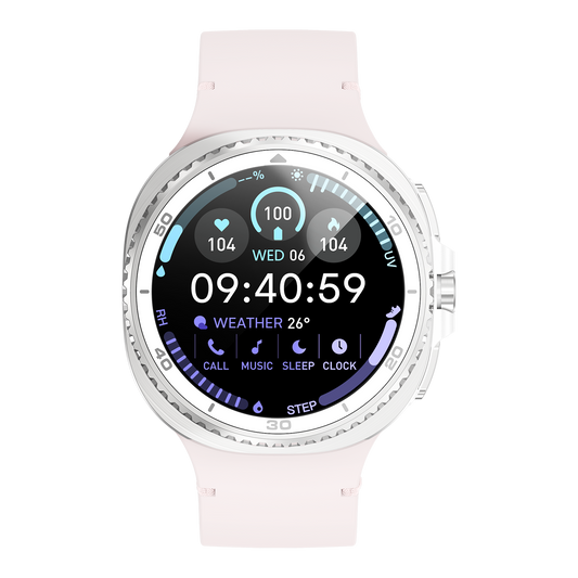 Watch8Classic-SU02 Smart Watch, Full Touch Screen Silicone Sports Wrist Watch for Men Women, Pink V1300-WATCH8CLASSIC-SU02-PINK
