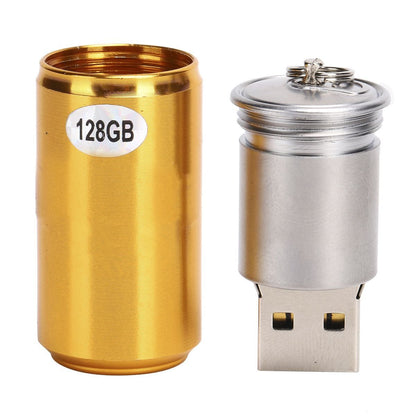 Unique Can Shaped U Disk Fashionable Portable USB Flash Drive Brass Yellow V1301-98731058