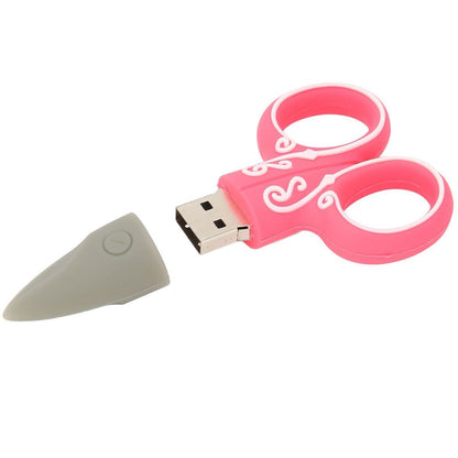 Cartoon U Disk Red Scissors Shears Tailor Model Bulk Storage Flash Drive V1301-98731061
