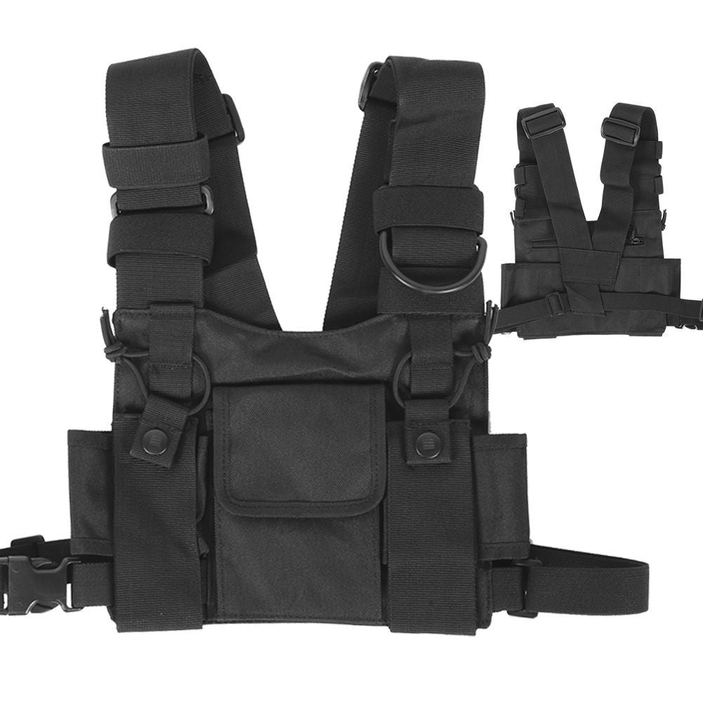 Walkie Talkie Chest Front Pack Pouch Tactics Outdoor Vest Rig Carry Bag V1301-98881061