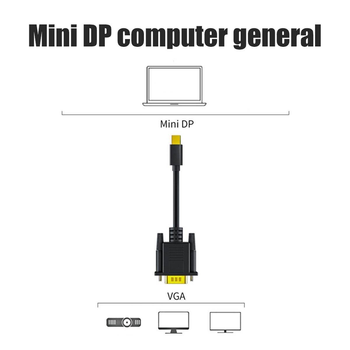 1.8M MIni DP to VGA Adapter 1080P DP to VGA Adapter HDTV Display for MacBoo V1301-98940324