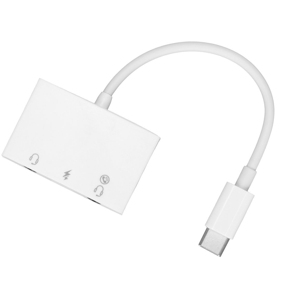 Headphone Splitter 3 in 1 USB to C Transfer Double 3.5mm AUX Audio Headset V1301-98940353