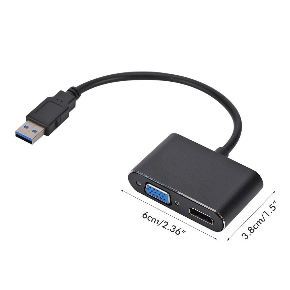 2 in 1 for USB to HDMI and VGA Adapter for 1080p USB 3.0 to HDMI VGA Adapte V1301-98946113