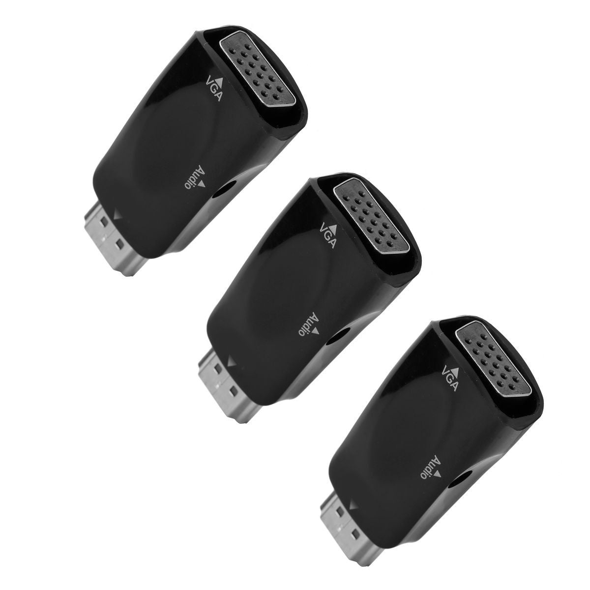 3 Sets HDMI Male to VGA Female Adapter 1080P Video Adapter with Audio Outpu V1301-98946117
