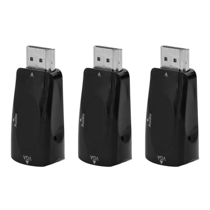 3 Sets HDMI Male to VGA Female Adapter 1080P Video Adapter with Audio Outpu V1301-98946117