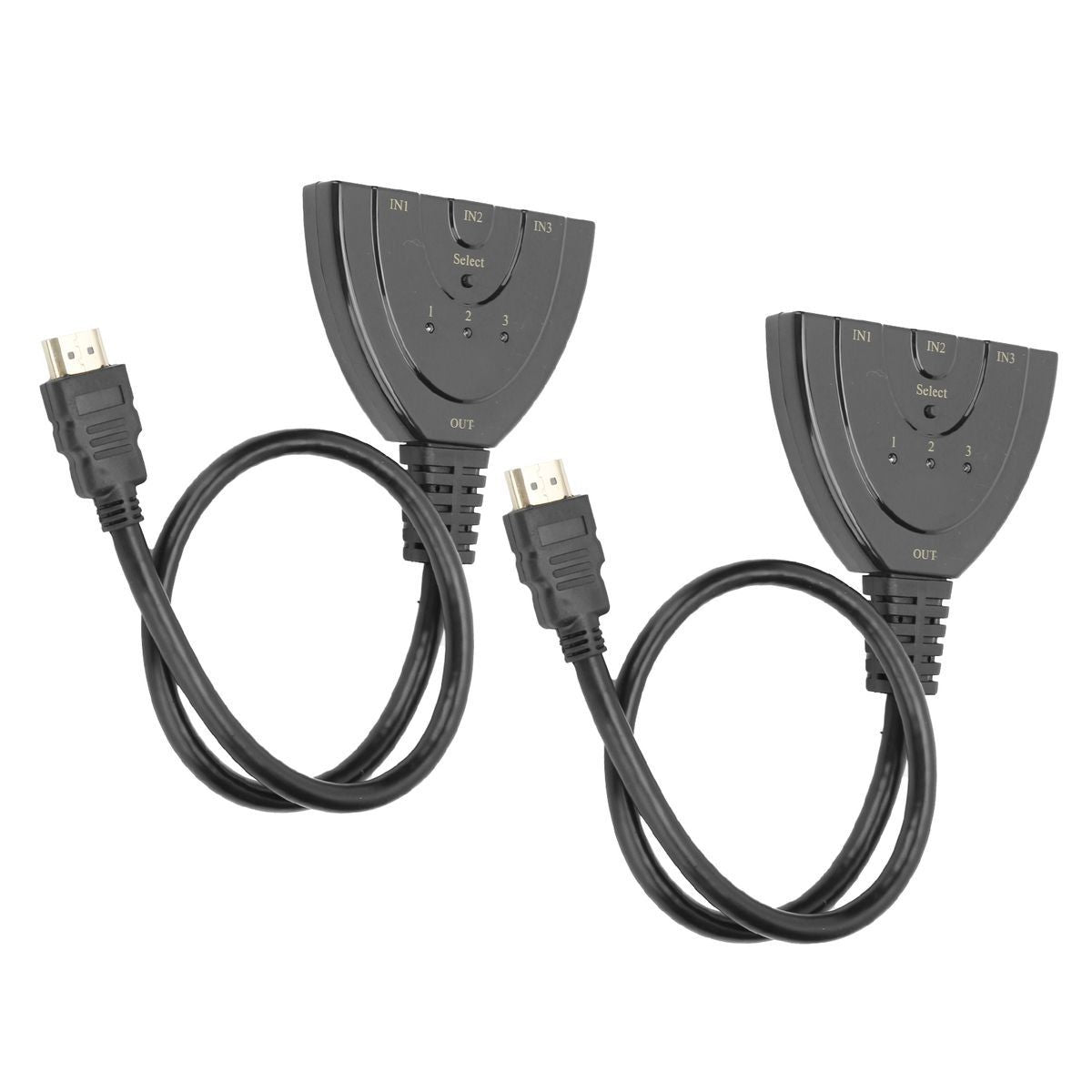 2Pcs HDMI Splitter 3 Port 4Kx2K MultiFunctional Hub Box Switcher for LCD HD V1301-98946119