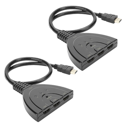 2Pcs HDMI Splitter 3 Port 4Kx2K MultiFunctional Hub Box Switcher for LCD HD V1301-98946119