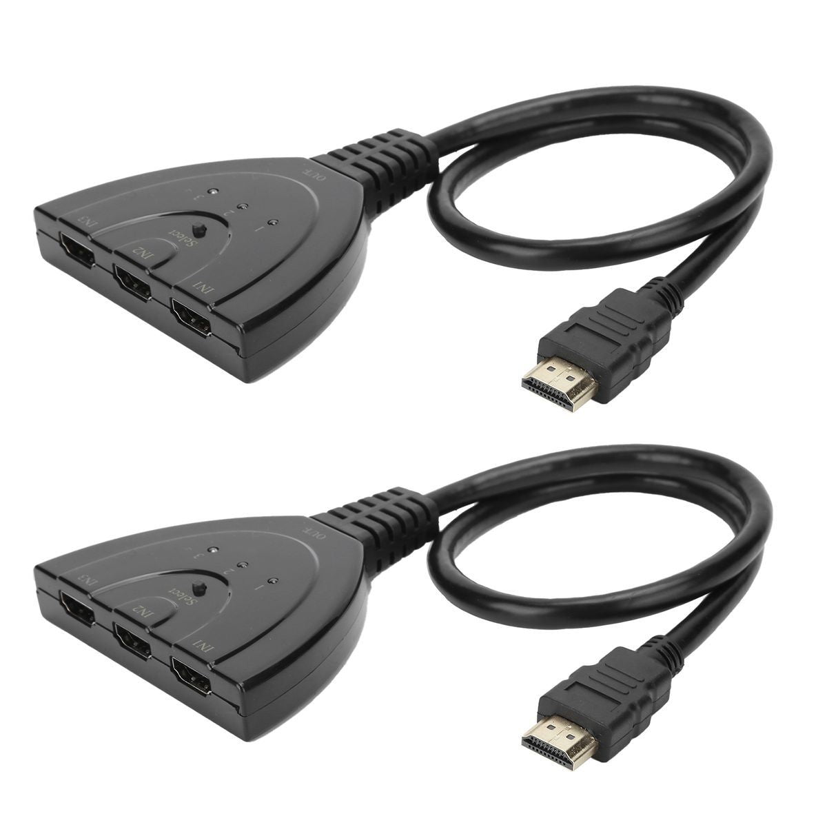 2Pcs HDMI Splitter 3 Port 4Kx2K MultiFunctional Hub Box Switcher for LCD HD V1301-98946119