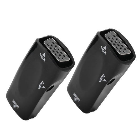 2pcs 1080P Video Adapter HDMI Female to VGA Female with 3.5mm Audio Output V1301-98946122