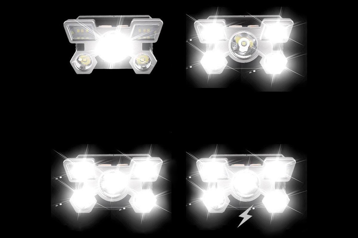 Headlamp Flashlight USB Rechargeable LED Head Light with 4 Modes for Camping Fishing and Outdoor Activities V1308-DSZKI-1