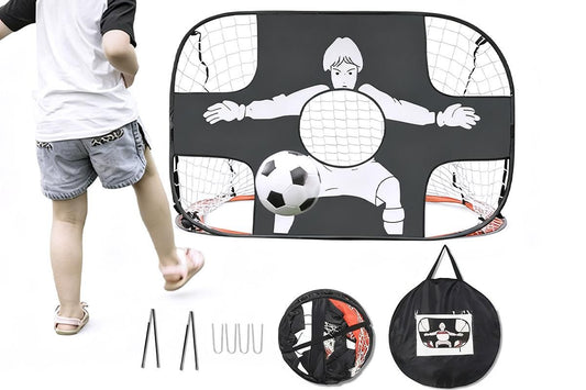 2 in 1 Portable Foldable Soccer Goal with Detachable Target - Red V1308-DSZKI-100-2