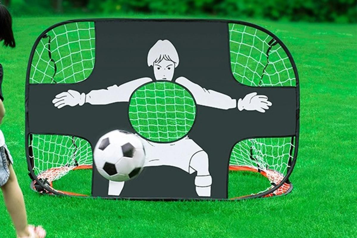 2 in 1 Portable Foldable Soccer Goal with Detachable Target - Red V1308-DSZKI-100-2