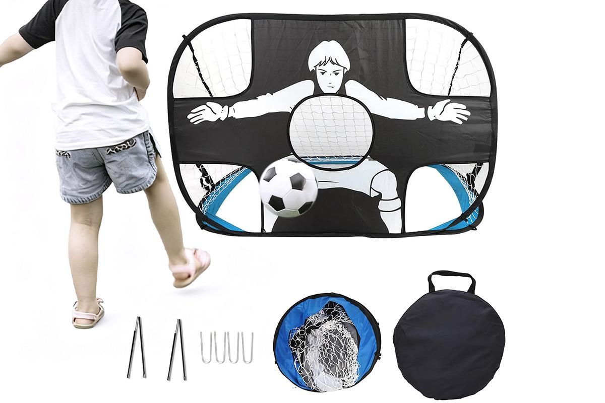 2 in 1 Portable Foldable Soccer Goal with Detachable Target - Red V1308-DSZKI-100-2