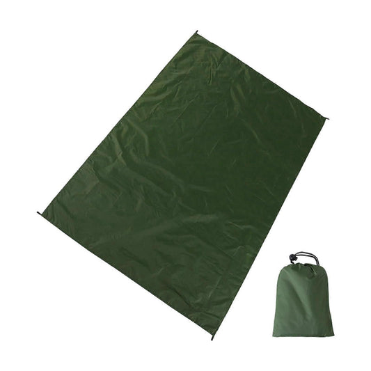 Camping Ground Sheet Waterproof Silver Coated Sunlight Resistant Quick Dry Outdoor Mat - Green 230*210cm