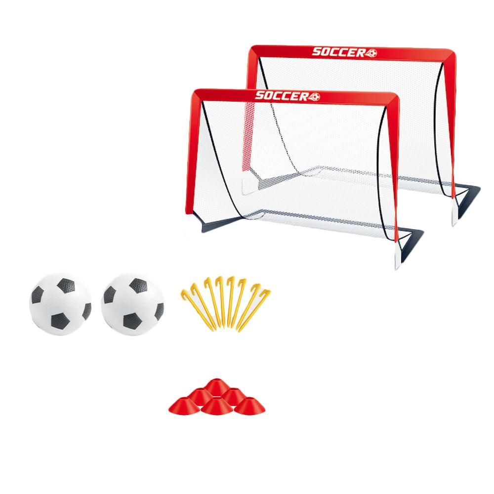 Soccer Goals for Backyard Set Outdoor Sports Games - Red Goal Frame with White Net V1308-DSZKI-104-1