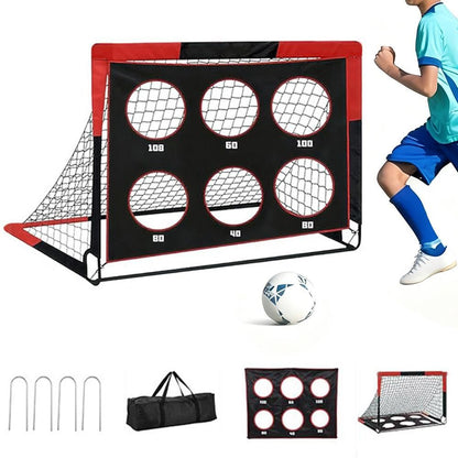 Soccer Goals for Backyard Set Outdoor Sports Games - Red Goal Frame with Black Net V1308-DSZKI-104-2