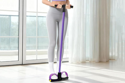 6 Tube Resistance Band Ankle Puller Foot Pedal Fitness Exercise Rope - Purple V1308-DSZKI-105-1