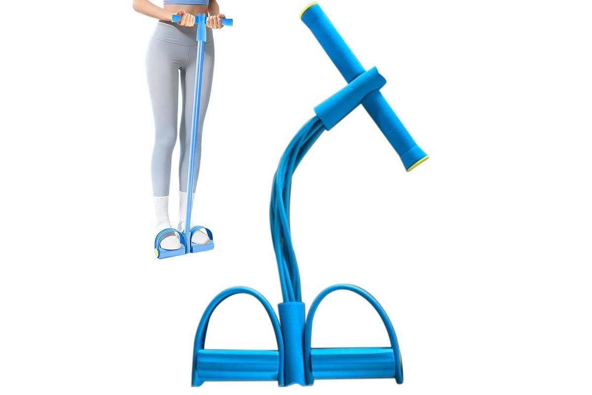 6 Tube Resistance Band Ankle Puller Foot Pedal Fitness Exercise Rope - Blue V1308-DSZKI-105-2