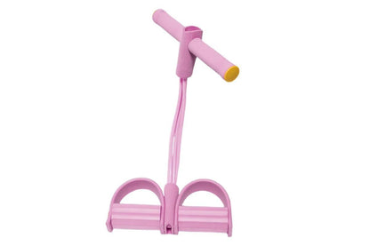 6 Tube Resistance Band Ankle Puller Foot Pedal Fitness Exercise Rope - Pink V1308-DSZKI-105-3